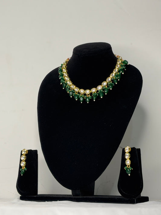 Green Kundan Mala