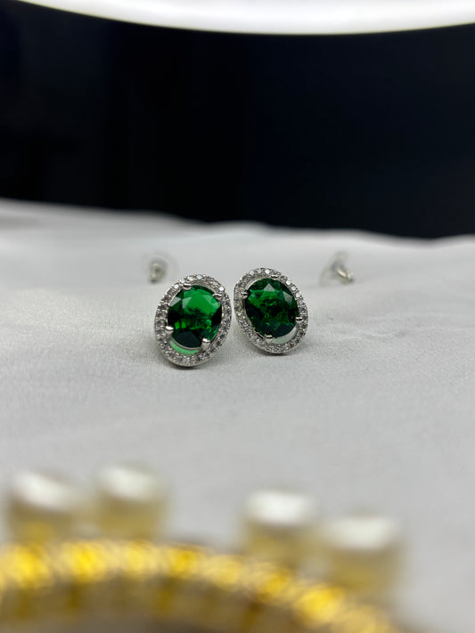 Gem stone Earrings - Green